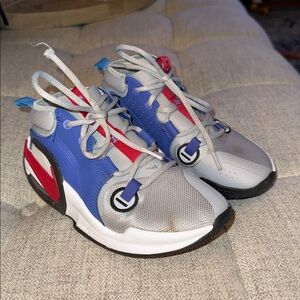 Nike Gray and Blue Sneakers with Red Details